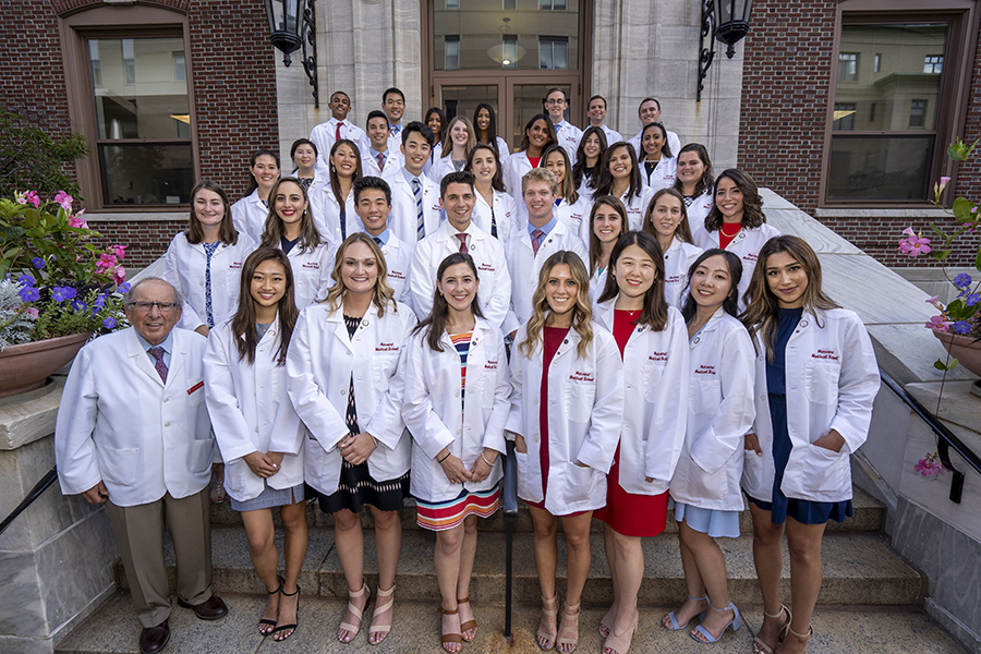 Class of 2023 on front steps