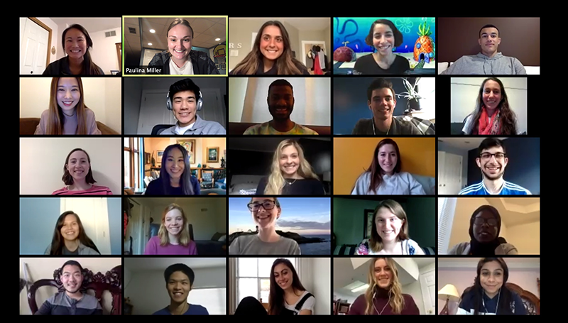 Virtual meeting of new students on Zoom