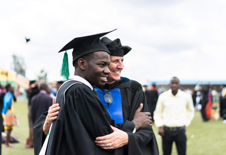 Hackley with graduate