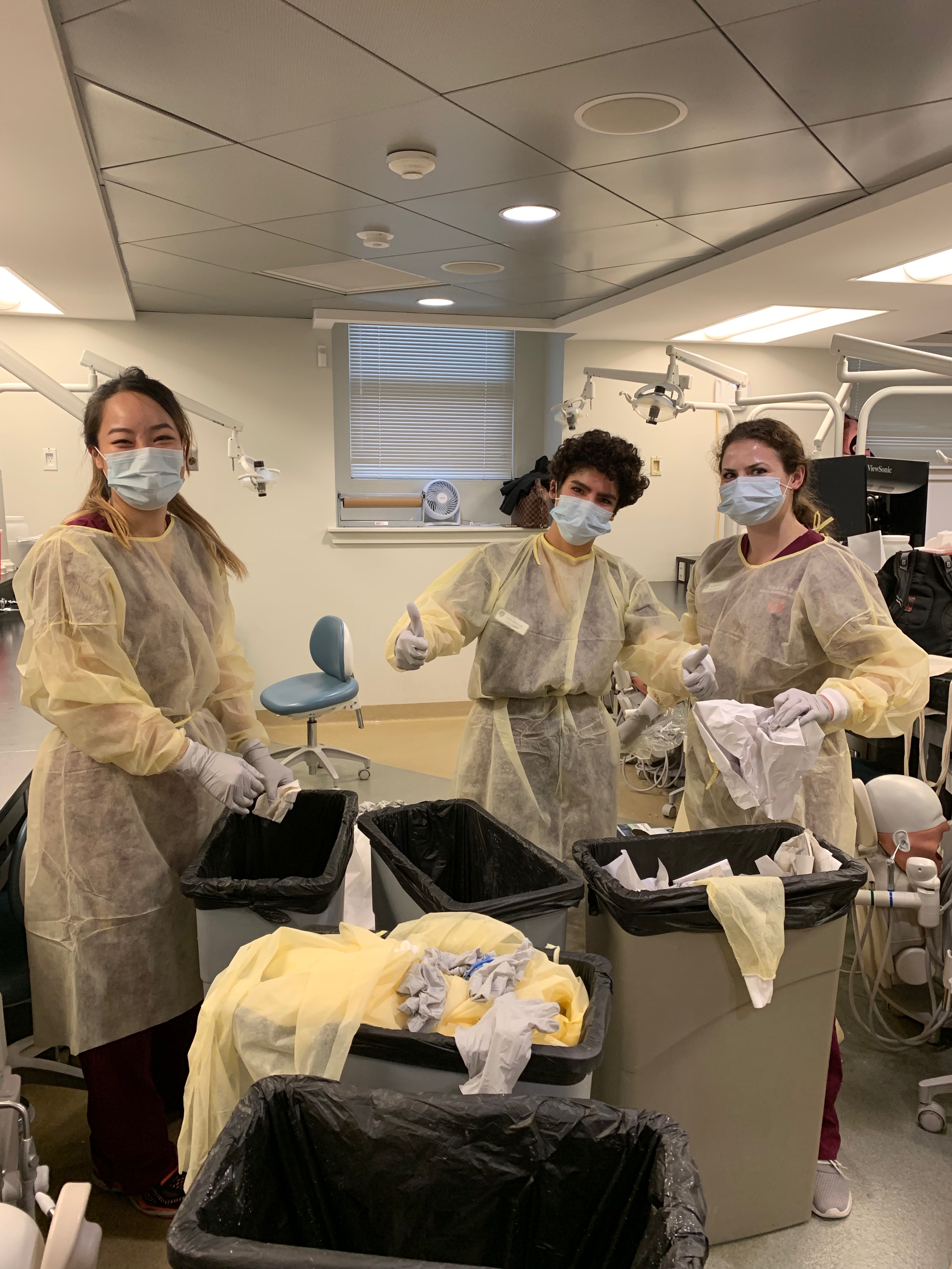 HSDM students sort through plastic dental waste to determine ways to reduce and recycle dental materials