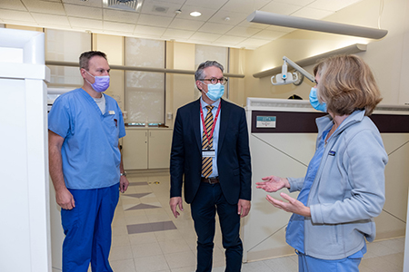 Dean touring dental clinic