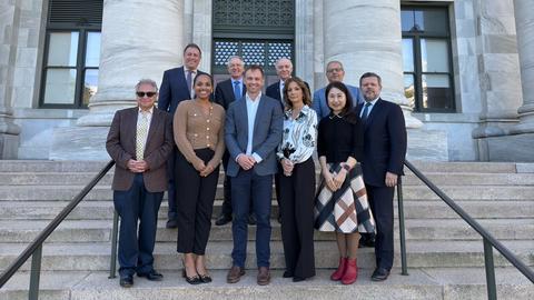 Board members on steps of Gordon Hall