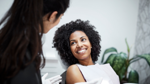 Dentist working with a patient