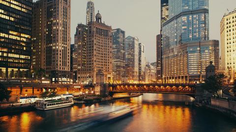 DuSable bridge at twilight, Chicago