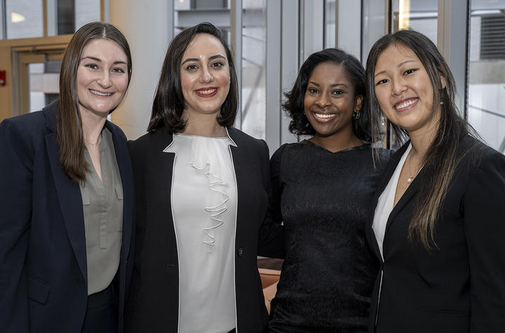 group of four dental students