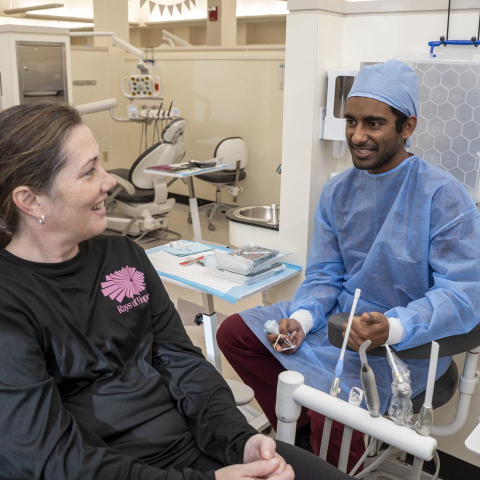 student with a patient