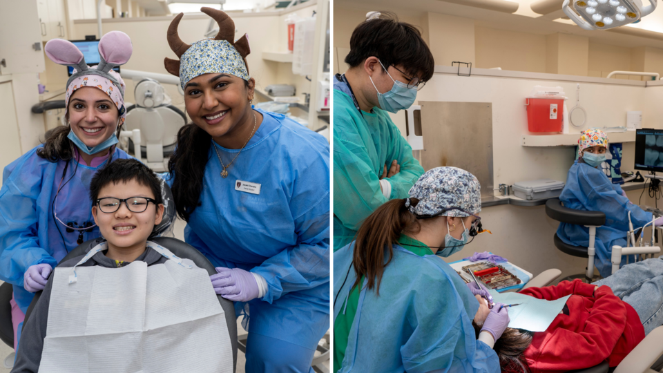 Dentist with a patient