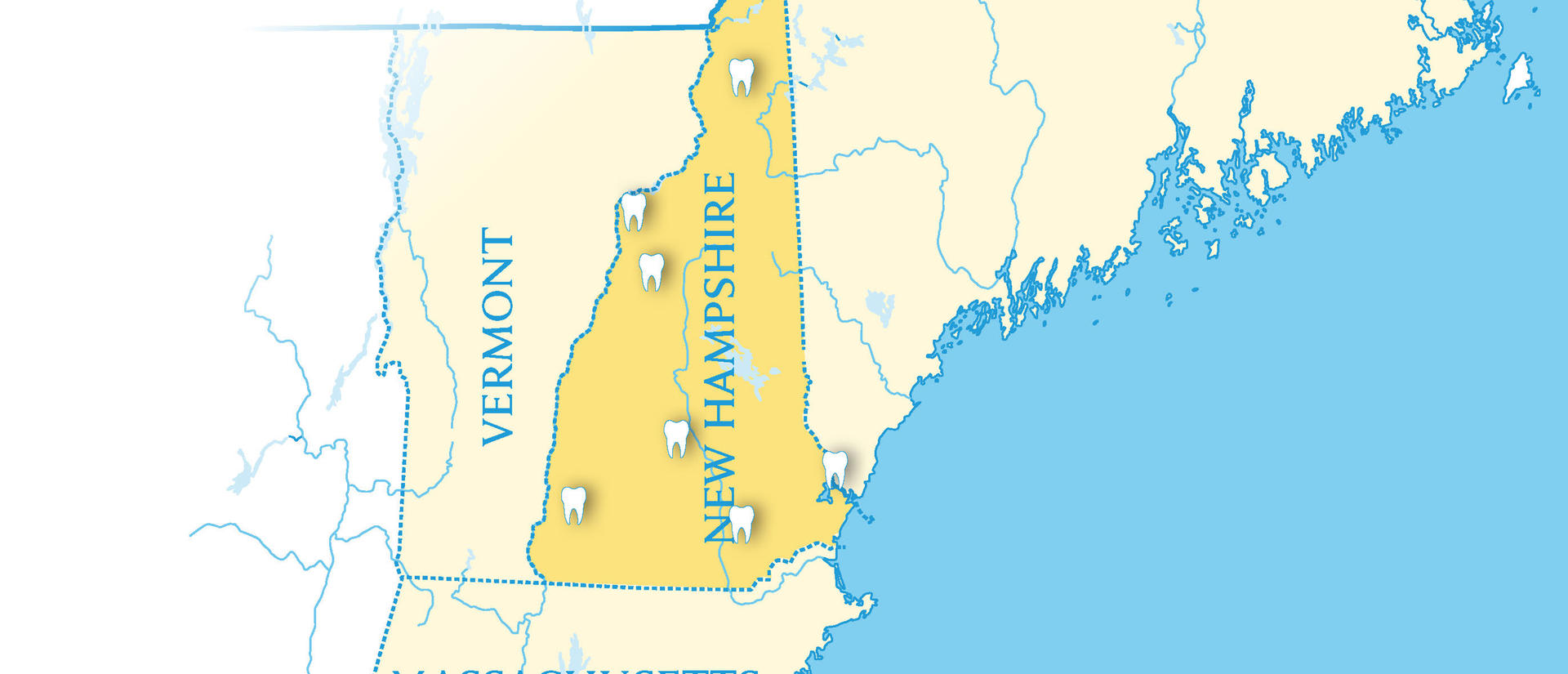 map of VT and NH
