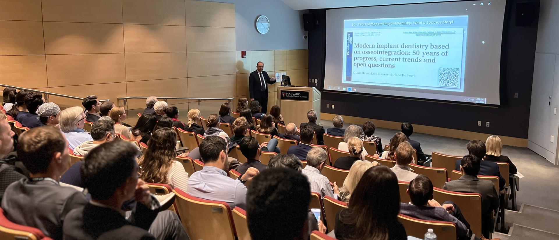 Lecture hall with attendees 