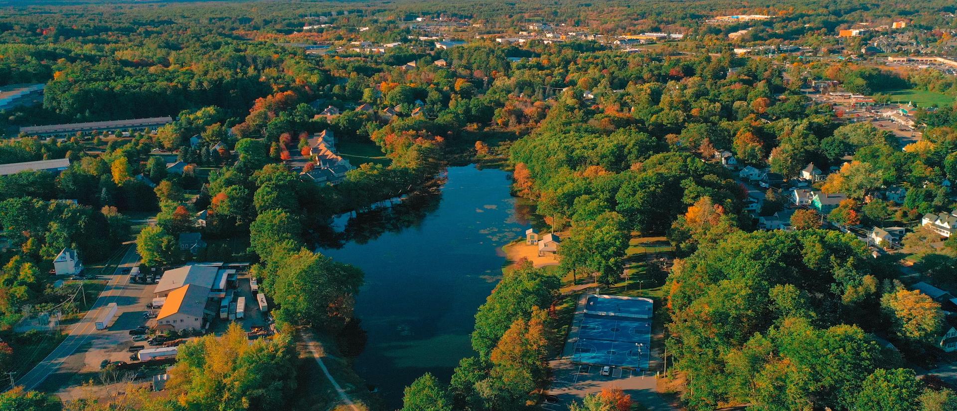 aerial view of rural New Hampshire