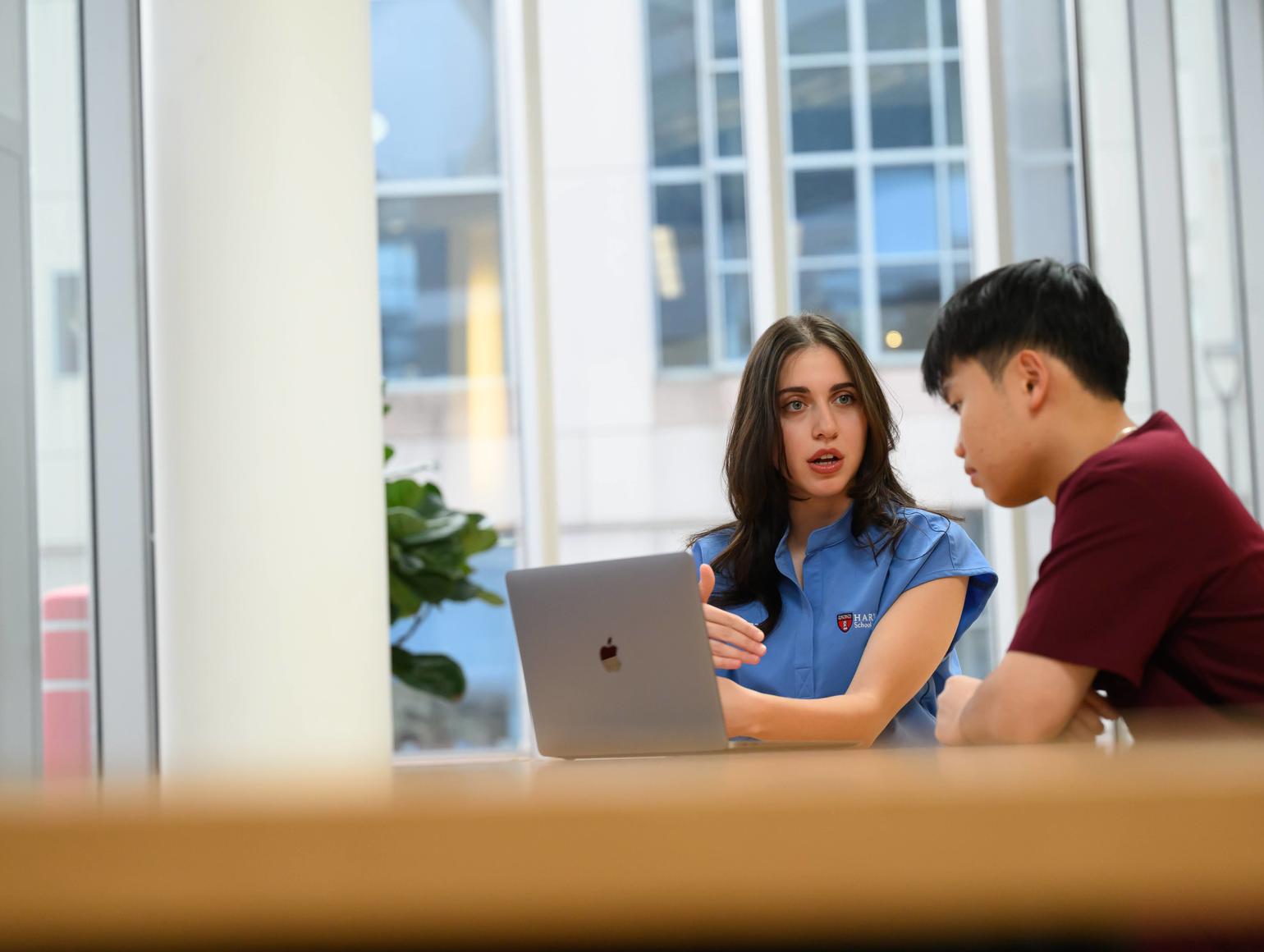 Students working together on laptop