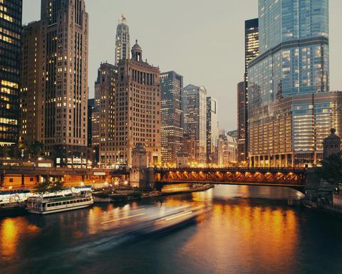 DuSable bridge at twilight, Chicago